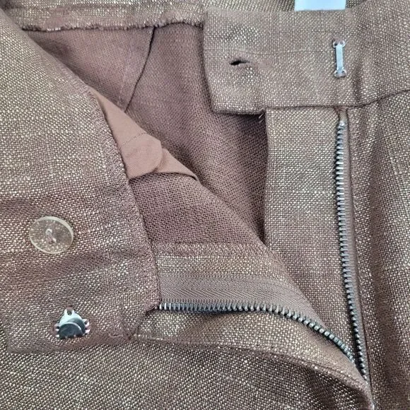 Ballinger Gold Vintage Metallic linen blend bermuda women's shorts 6 fancy 80's - Picture 9 of 9